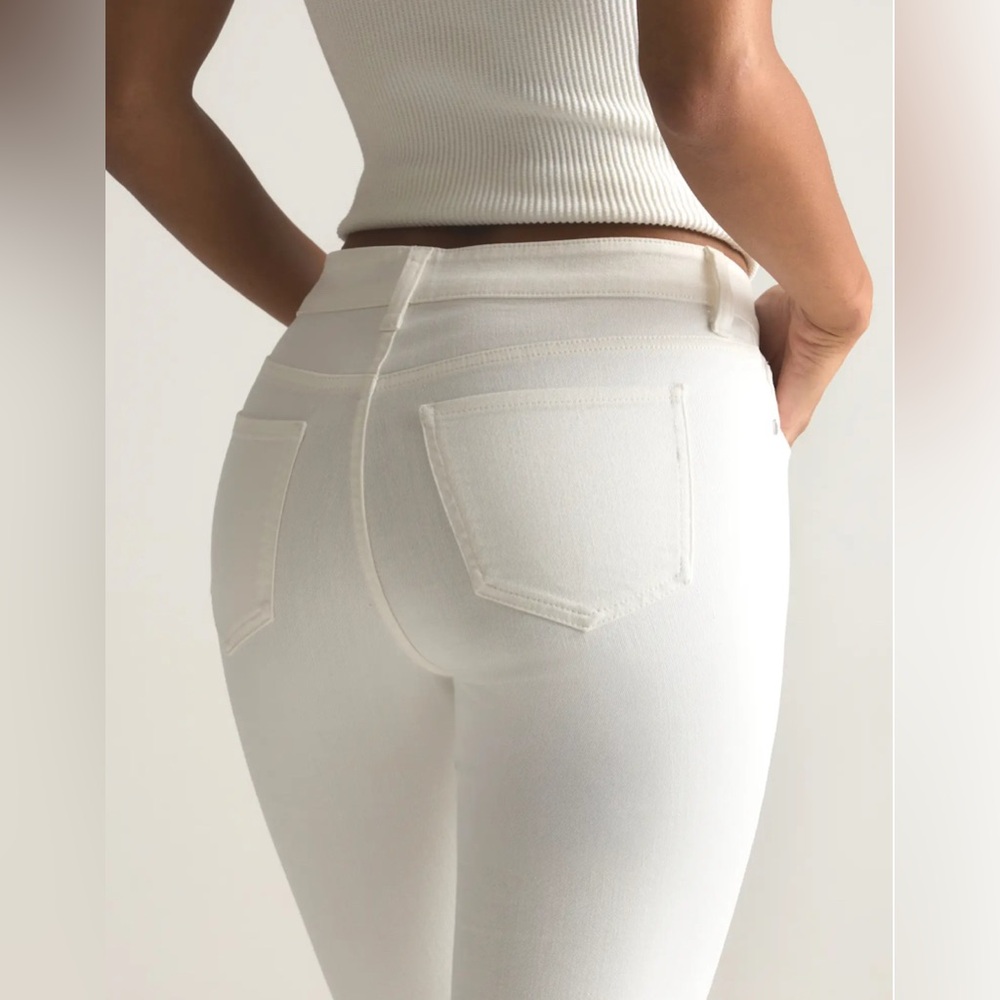 Luna Stretch Slim Straight Jeans Cloud White Size 26 - Picture 3 of 9